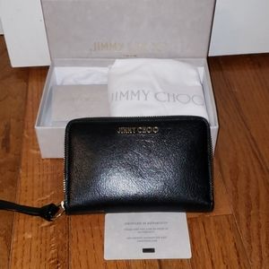Jimmy choo Athini goatskin zip around wallet